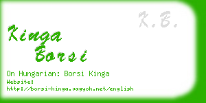 kinga borsi business card